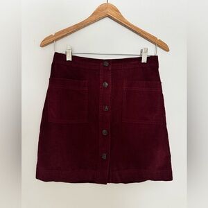 Gap Burgundy Corduroy Skirt